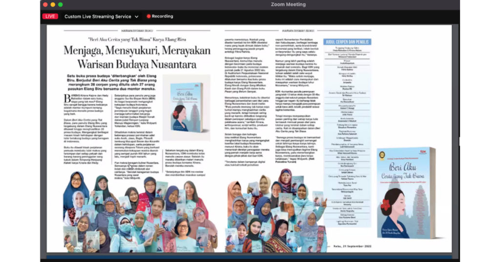 "Beri Aku Cerita yang Tak Biasa" yang ditayangkan dalam Harian Disway