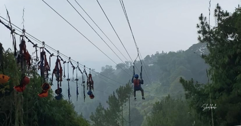Flying Fox melintasi bukit di Noah's Park (Foto: Dokumentasi Pribadi)